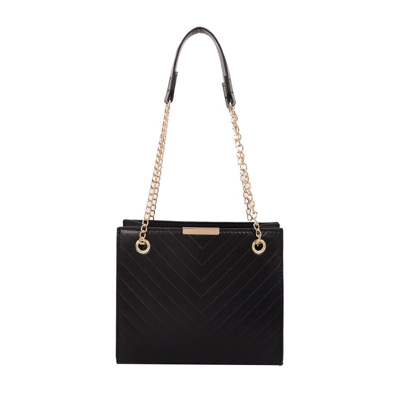 Schicke PU-Ledertasche mit Kettenriemen Stilvolles gestepptes Design für den täglichen Gebrauch