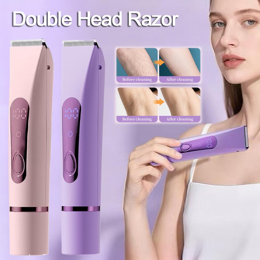 Double-head hair removal device, women's private area bikini trimming electric hair removal device, suitable for eyebrows