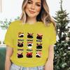 Merry Christmas Cat Classic Tshirt Santa Cat Lover Gift for Christmas Crew Neck Womens Clothing Festive Short Sleeve Tshirts