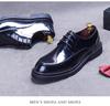 Genuine Leather Lace-Up Derby Shoes for Men - Formal Bright Leather Footwear