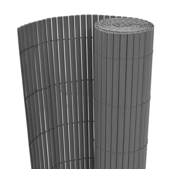 Clôture de jardin - VIDAXL - Double face PVC - 90 x 300 cm - Gris