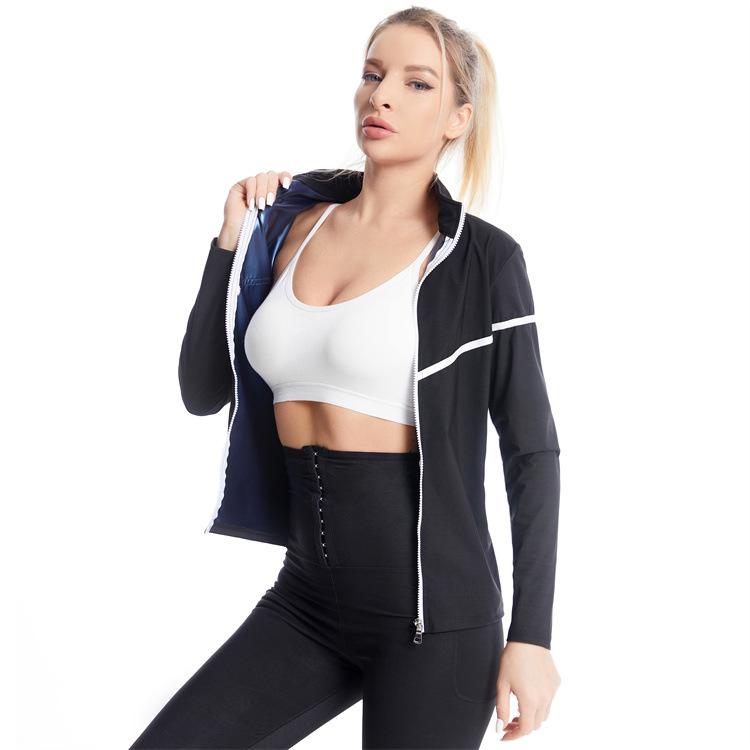 Sweatshirt Damen Sport Fitness Running Korsett Bauchweg Korsett Taillenkorsett Reißverschluss Shapewear