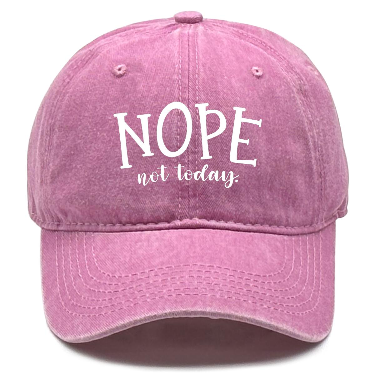 

NOPE not today Print Adjustable Baseball Cap, Trucker Hat Casual Slouchy Retro Hip Hop Snapback Sun Hat as the picture розовый