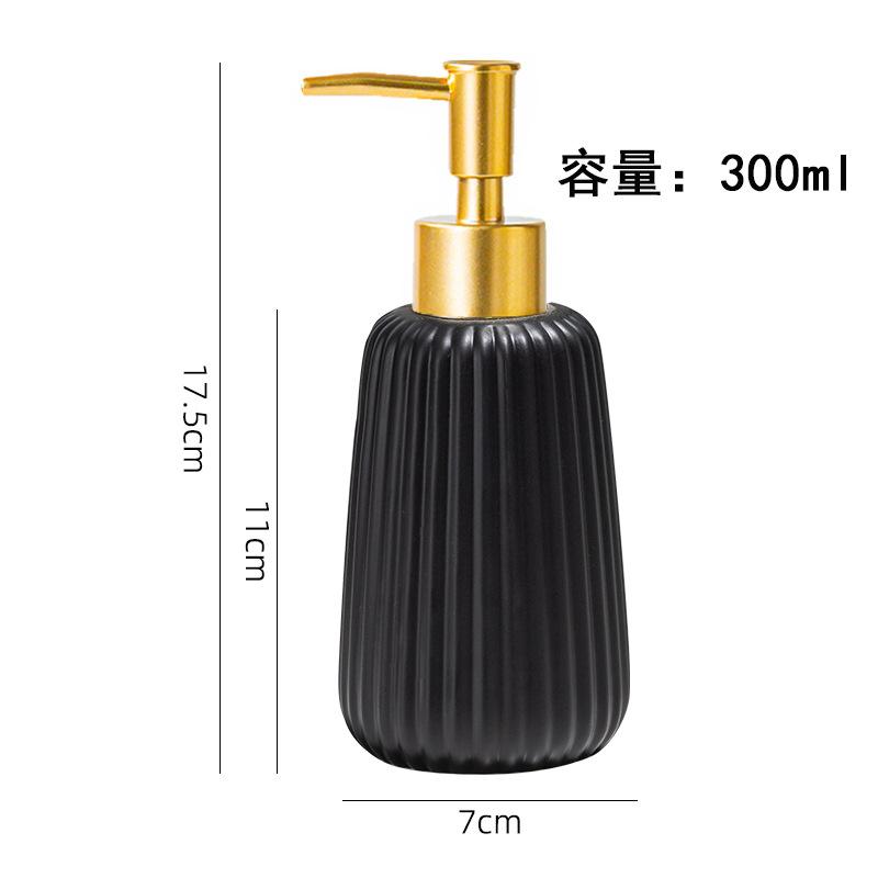 Dispenser de săpun dezinfectant de mâini ceramice 300ML sticla loțiune presă săpun dozator baie toaletă spălare șampon sticlă separată