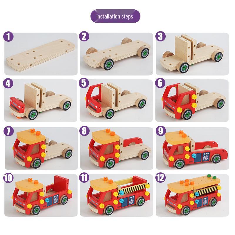 Creative Children's Multifunctional Nut Car: Enhance Fine Motor Skills with Hands-on Assembly Building Blocks.