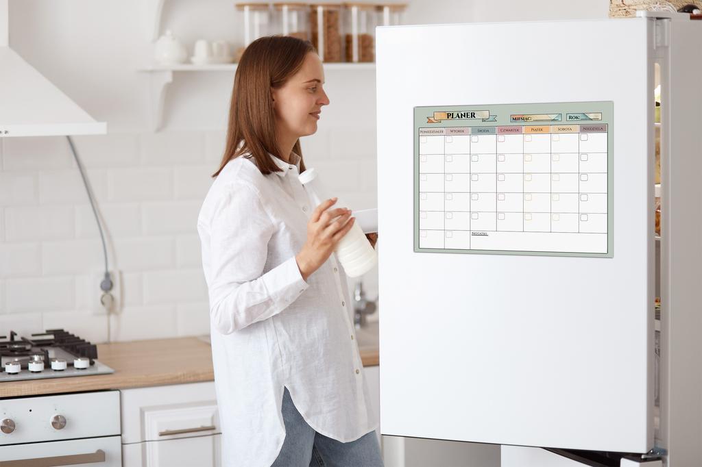 Kalendarz Magnetyczny Planer na lodówkę tygodniowy Tablica + Notes Pisak