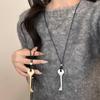 Elegant Metal Key Charm Black Rope Necklace Stylish Layering Pieces For Everyday Wear