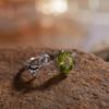 Natural Gemstone Bow Ring Women Trendy Colorful Crystal Jewelry