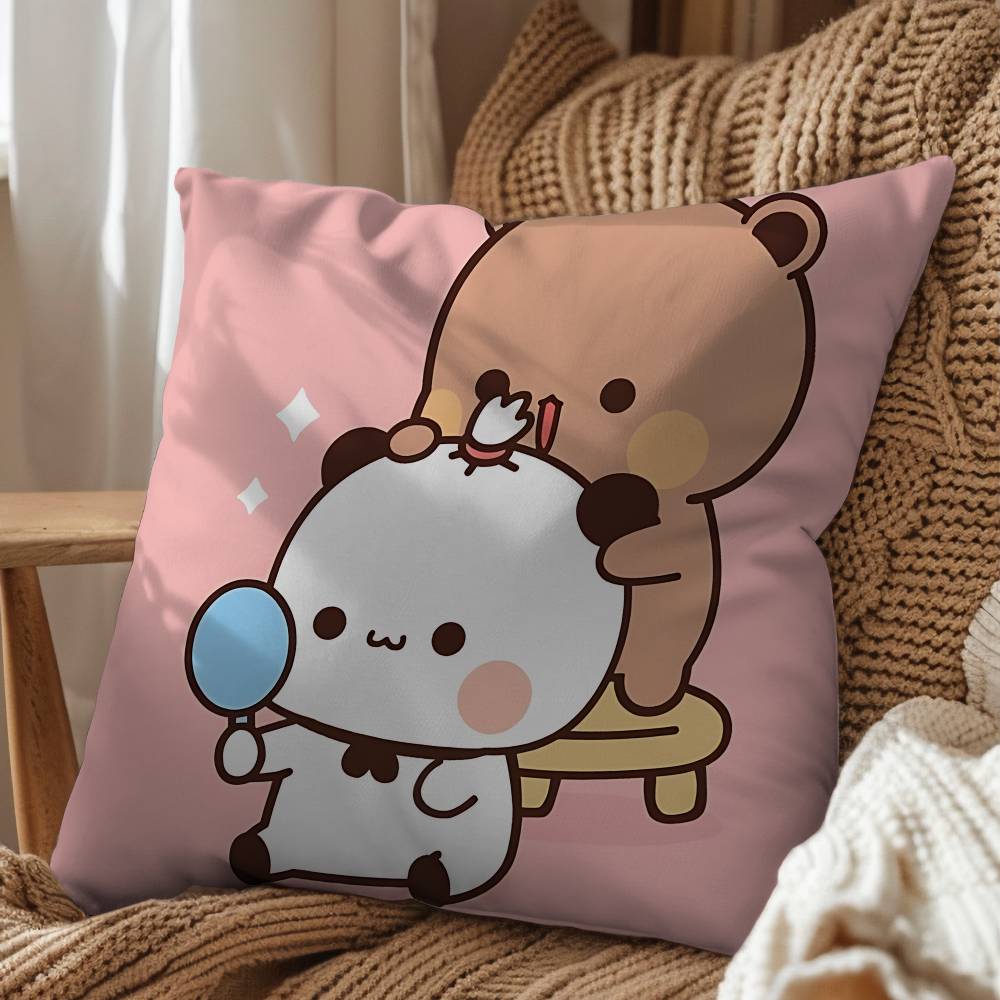 Panda Bubu Brown bear Dudu pillow cover living room sofa cushion cover bedroom room bed pillow cover home decoration
