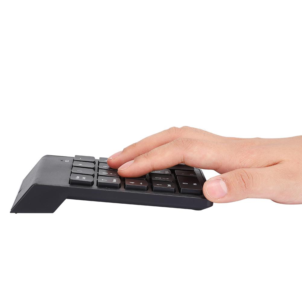 Mini Wireless Digital Keyboard USB 2.4GHz 18 Key Financial Accounting Keypad for PC DesktopBlack
