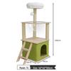 Large Wooden Cat Tree & Scratching Post with Space-Saving Design - Integrated Climbing Frame & House