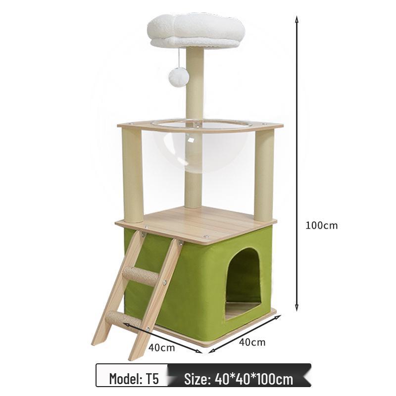 

Комплекс для кошек «Все в одном»: Игровой комплекс, Кровать, Когтеточка, Полка, Компактная капсула, Прыжковая платформа Piece