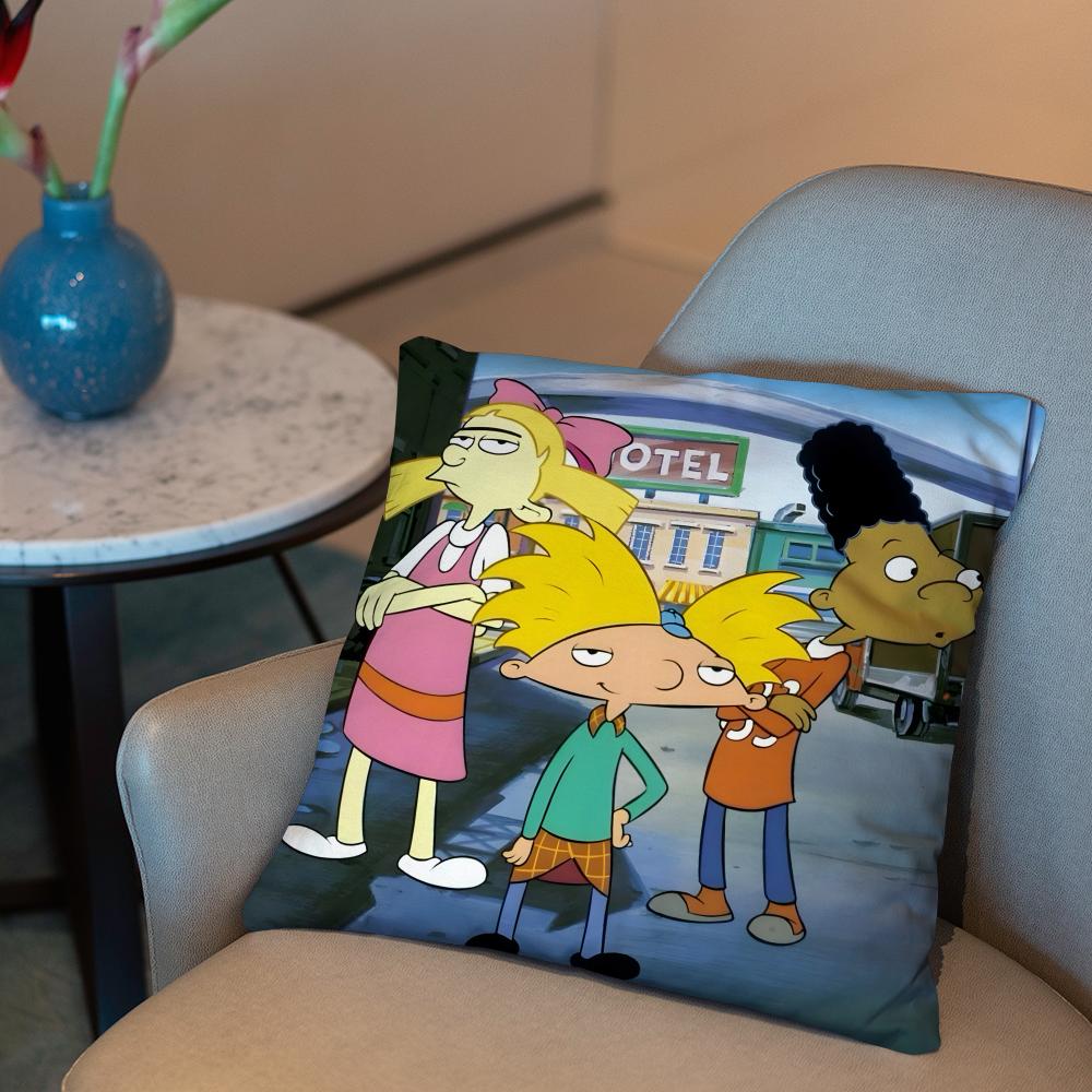 H-Hey ArnoldS Cushion Cover 2-in-1 Reversible Plush Pillow Cover | Car/Sofa/Bed | Perfect Gift
