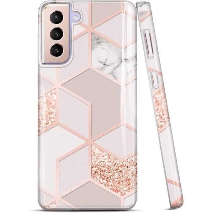 Coque de protection - BOOLING - Samsung Galaxy S21 - Slim TPU - Rose - Antichoc et anti-rayures