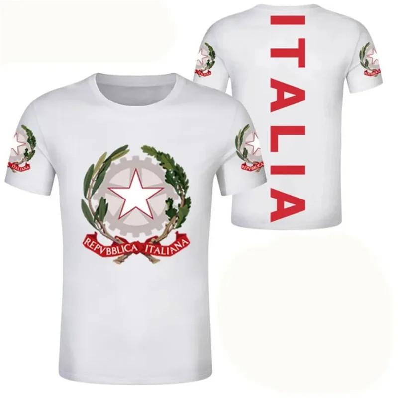 Italien Flagge 3D Gedrucktes T-Shirt Für Männer Kleidung Italienisches Nationales Emblem Sport Herrenbekleidung Casual Streetwear Herren O-Ausschnitt Tops