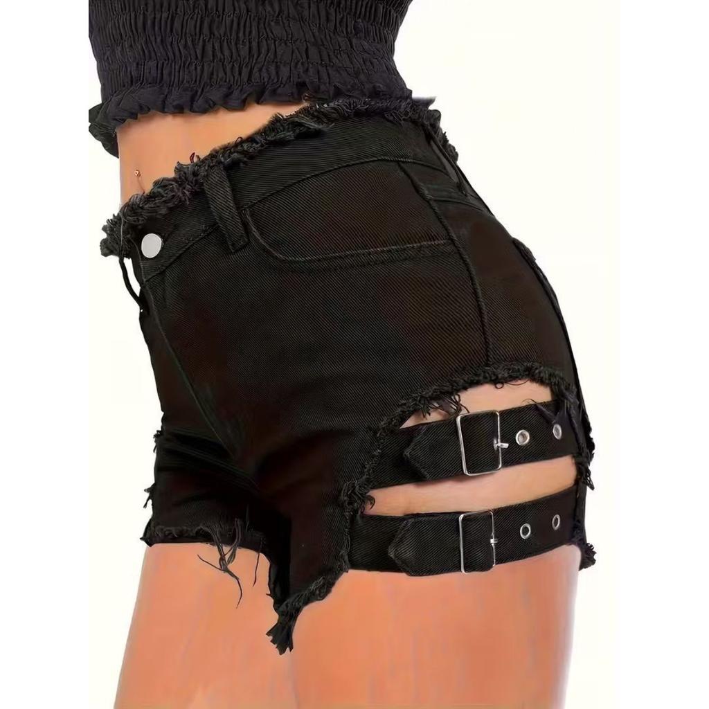 VIONA Sommer Vintage Trend Heißes Mädchen Harajuku High Waist Unregelmäßige Jeansshorts Goth Rock Sexy Damen Shorts Schlankmachend Vielseitig