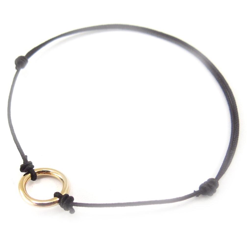 Les Trésors De Lily [K5166] - Pulseira preta 'Choreography' banhada a ouro - 10 mm