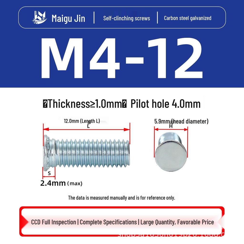 Flat Head Carbon Steel Galvanized Rivet Nuts FH-M2 to M10 - Free Shipping