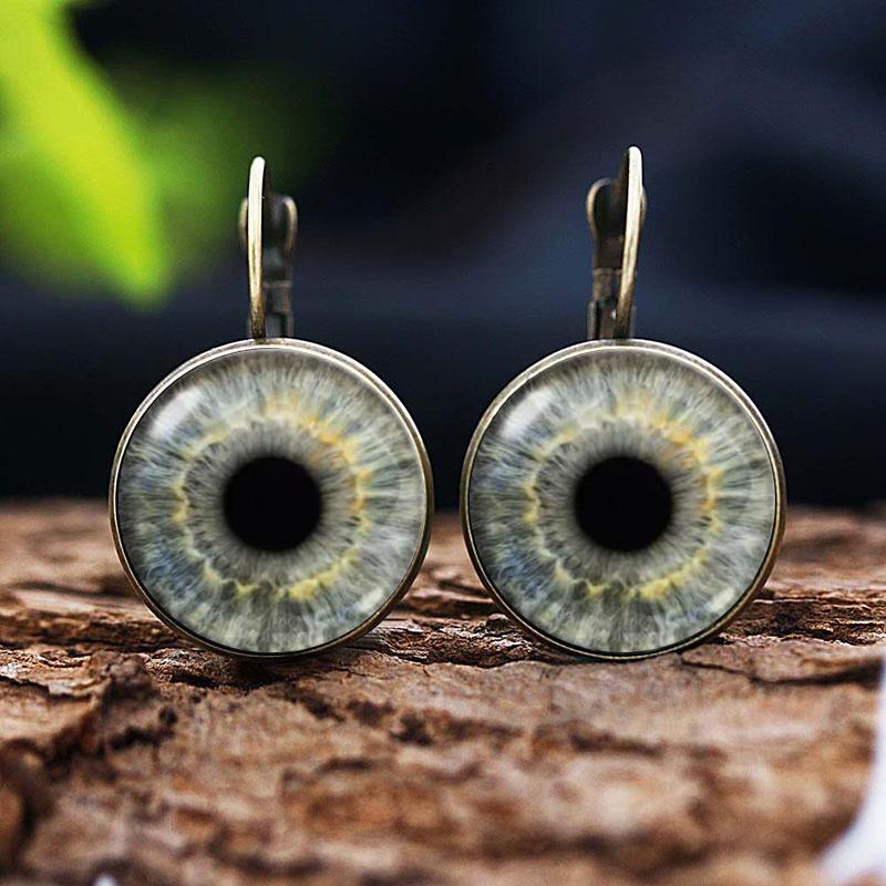 Helle Farbe Glas Cabochon Evil Eye Ohrstecker Modeschmuck Trendy Tier Auge Frauen Charms Französisch Ohrring