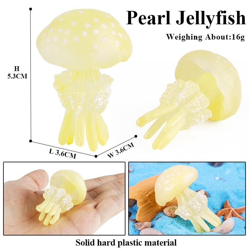 Oenux Ocean Starfish Sea Anemone Coral Jellyfish Squid Shrimp Crab Shark Animals Model Action Figures PVC Miniature Kid Toy Gift