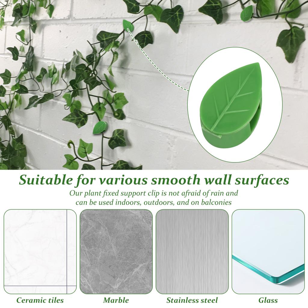 200Pcs Invisible Plant Climbing Wall Fixture Clips Rattan Vine Bracket Self-adhesive Plant Fixing Hook Buckle Leaf Holder Garden