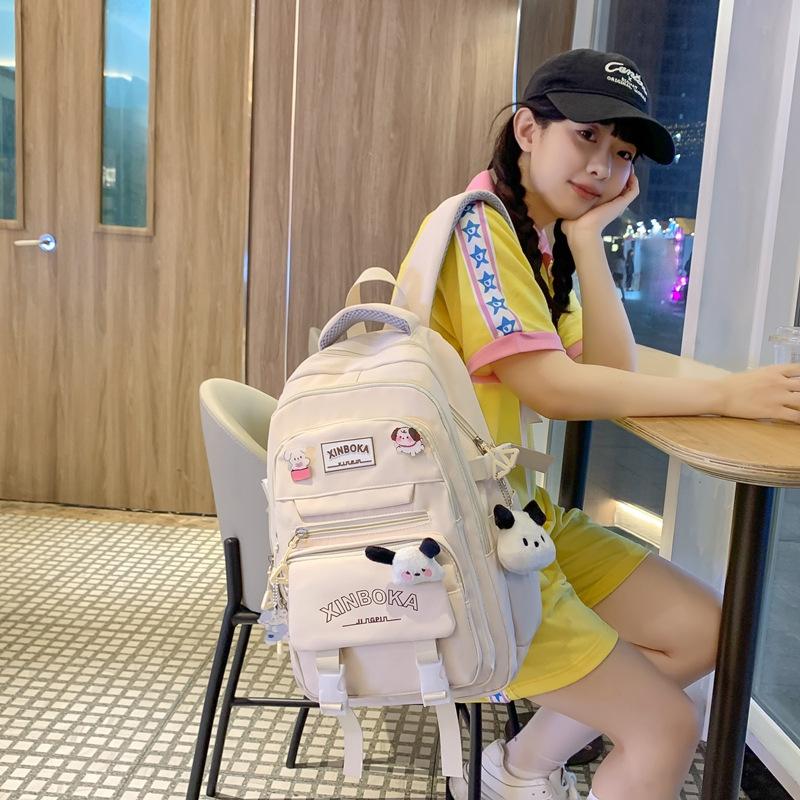 Schoolbag Daily Commute High Value Large Capacity Backpack Fashion Trend Junior High School College Student Schoolbag Simple Backpack
