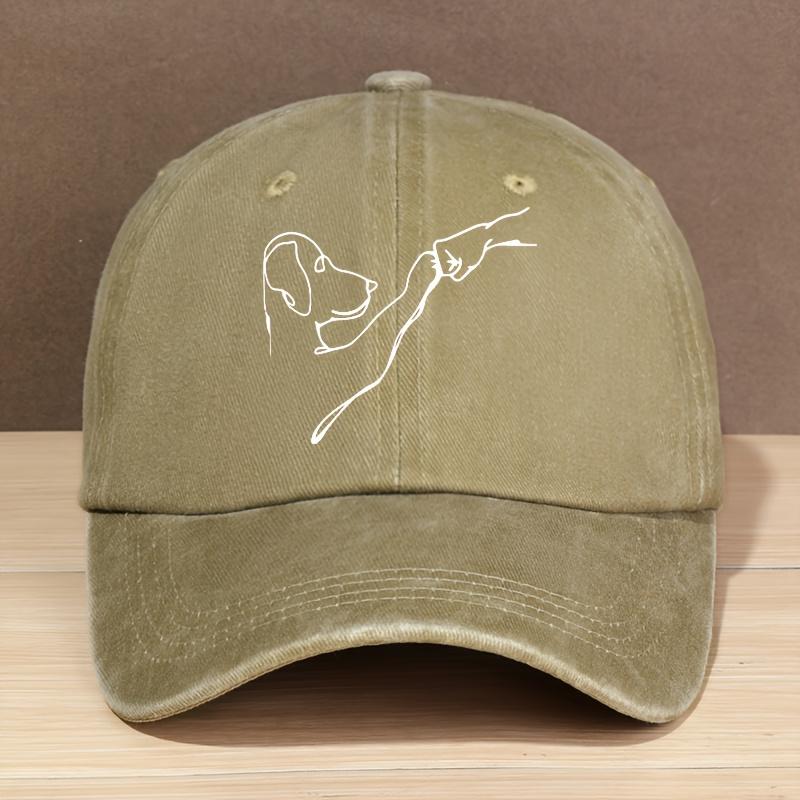 A Stylish Baseball Cap Featuring a Love Dog Pattern for Both Men And Women This Adjustable Trucker Hat Is Perfect for Outdoor