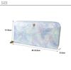 ANNA SUI Women's Long Wallet with Butterfly Design, Round Zipper, Antique Enamel Leather, Papillon Leather, Light Blue, 316891