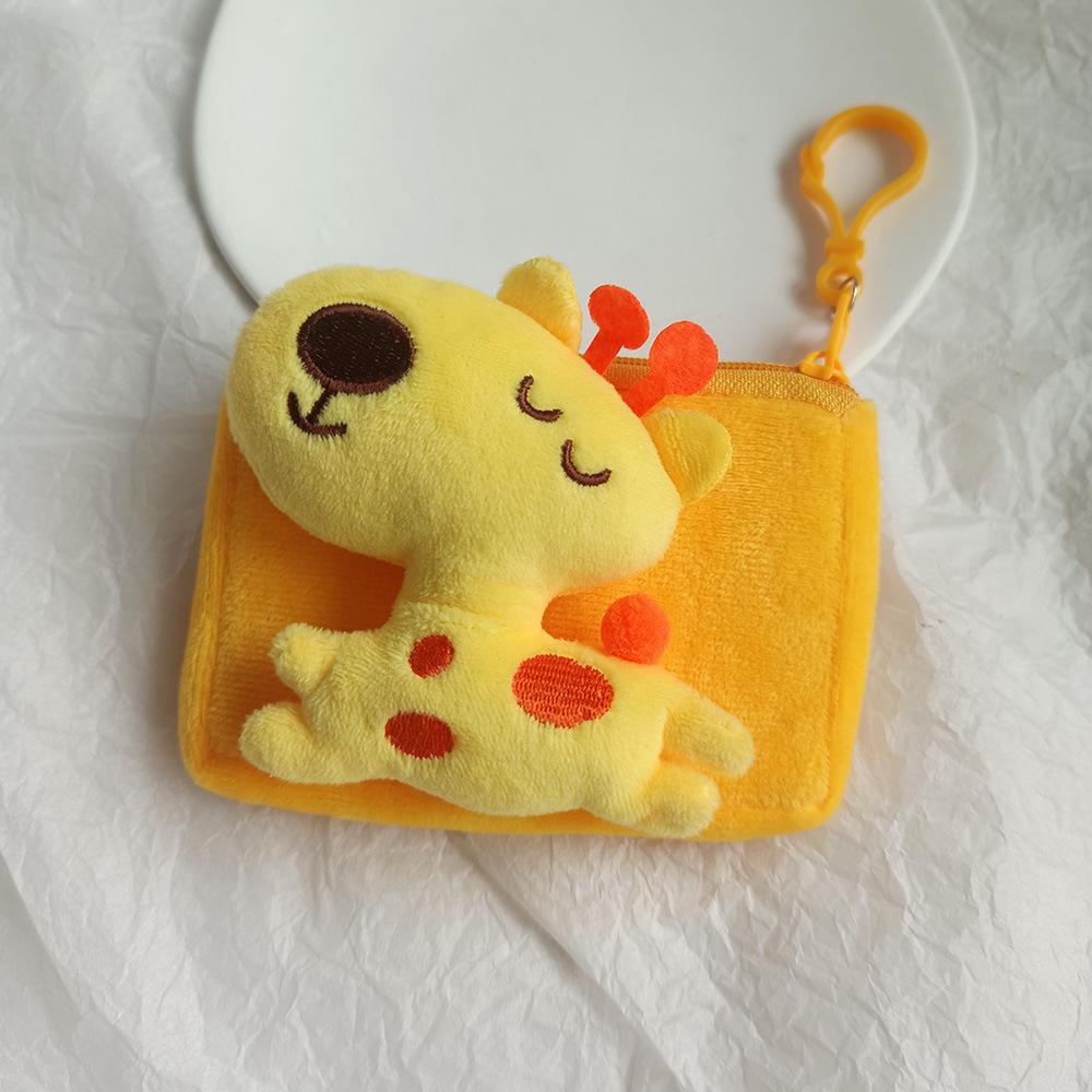 Creative Purse Cartoon Frog Animal Cute Zipper Plush Three-dimensional Coin Purse Pouch Purse Earphone Wallet Key Bag