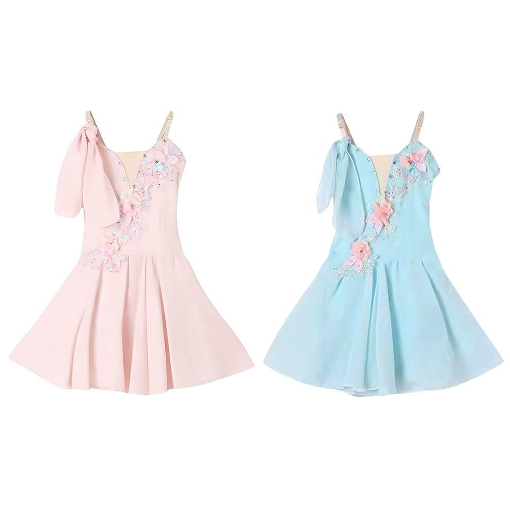 Classical Leotard Modern Dance Dress Chinese Sling Performance Costume Princess Dress Kids Girls