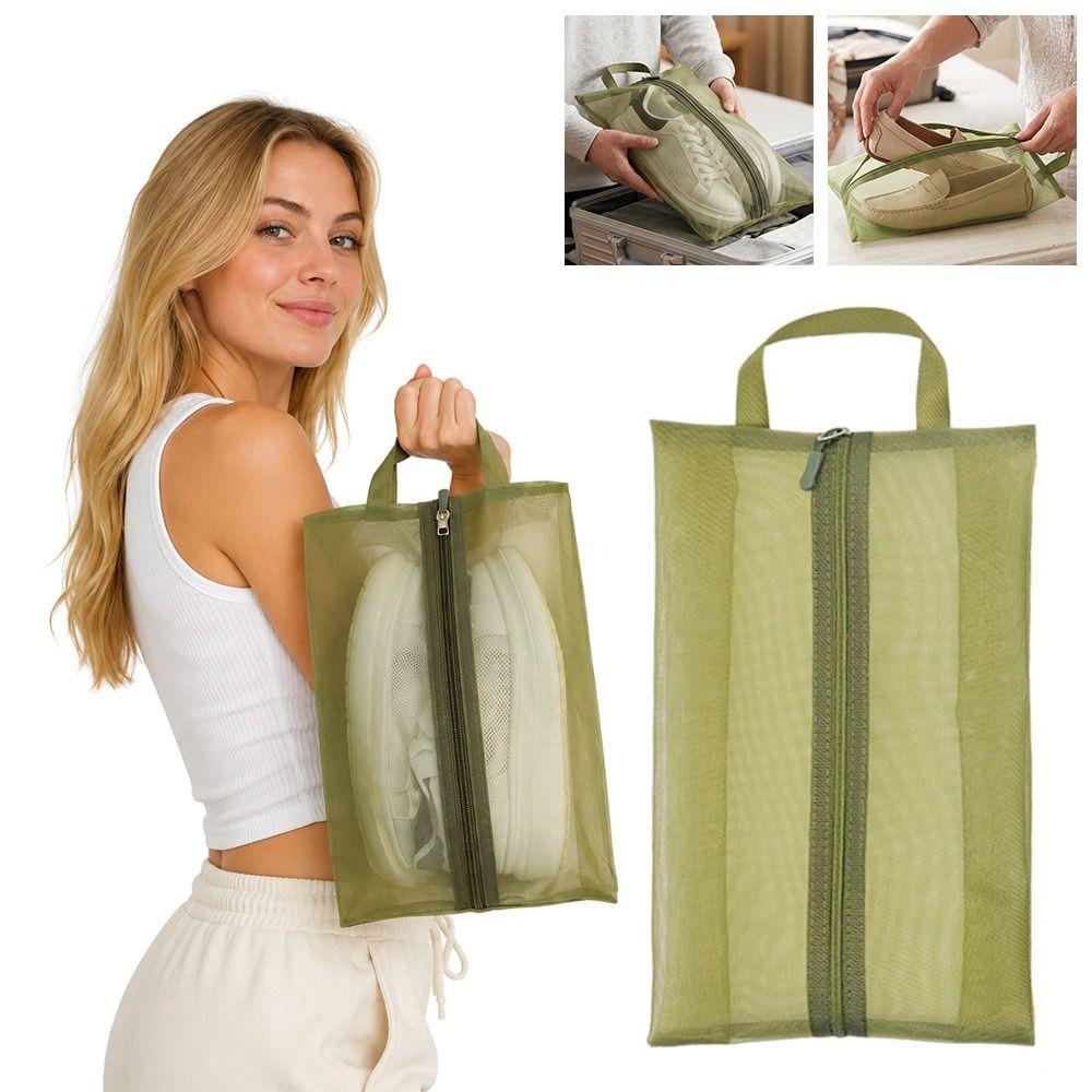 Zipper Shoe Storage Bag Transparent Mesh Mesh Shoe Bag New Sneaker Pouch