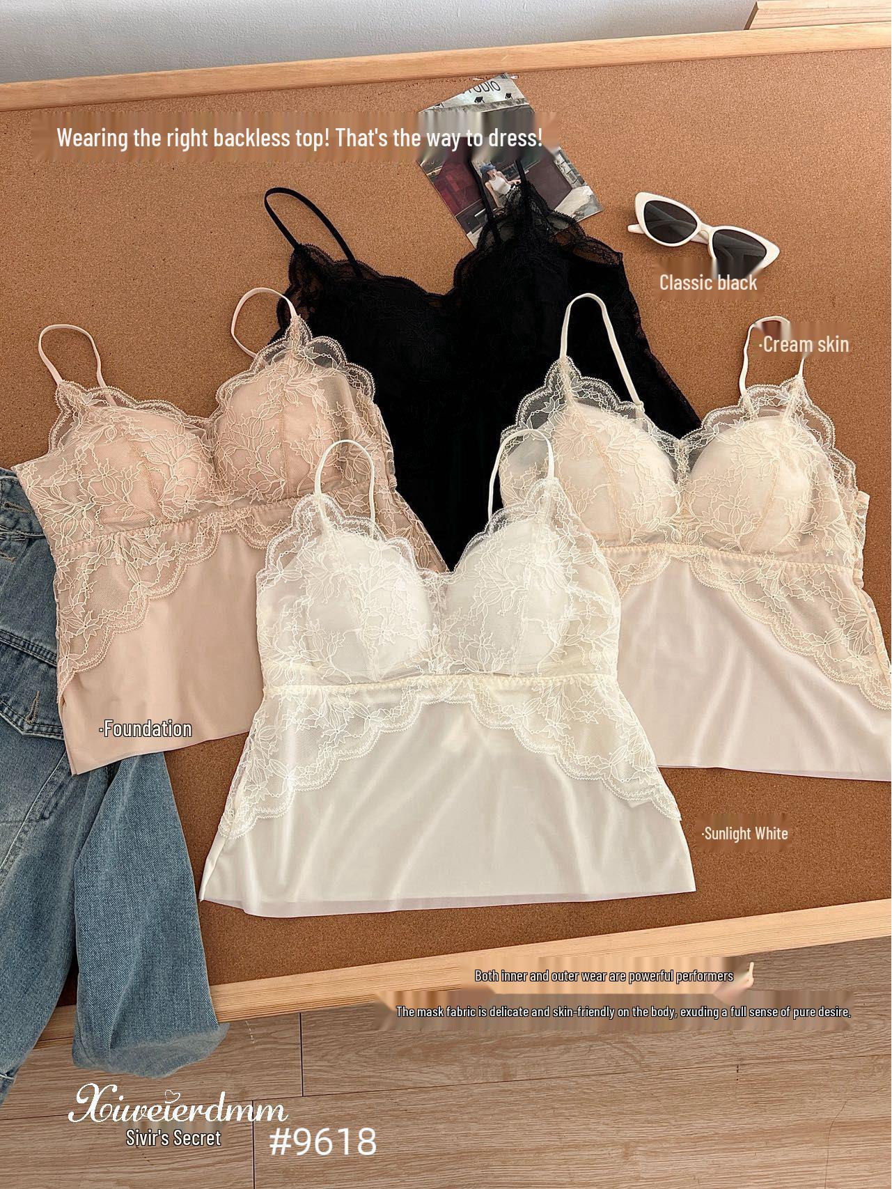 Xiuwei 9618 Ультратонкий кружевной бюстгальтер - Сетчатый, Сексуальный, На тонких бретелях, Дышащий и Удобный L (110-140 lbs)