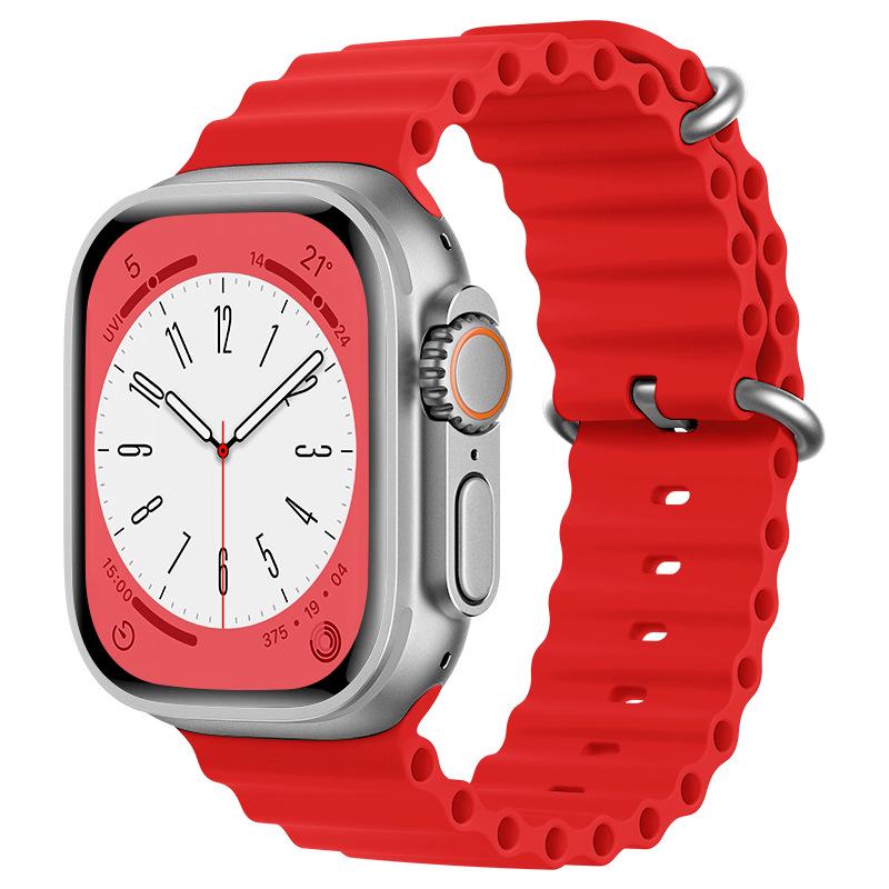 Ремешок из двухцветного силикона Apple Marine для часов 8/7/SE/Ultra Sports