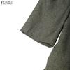ZANZEA Women Short Sleeve Blouse and Print Long Skirts Two Piece Suit Sets