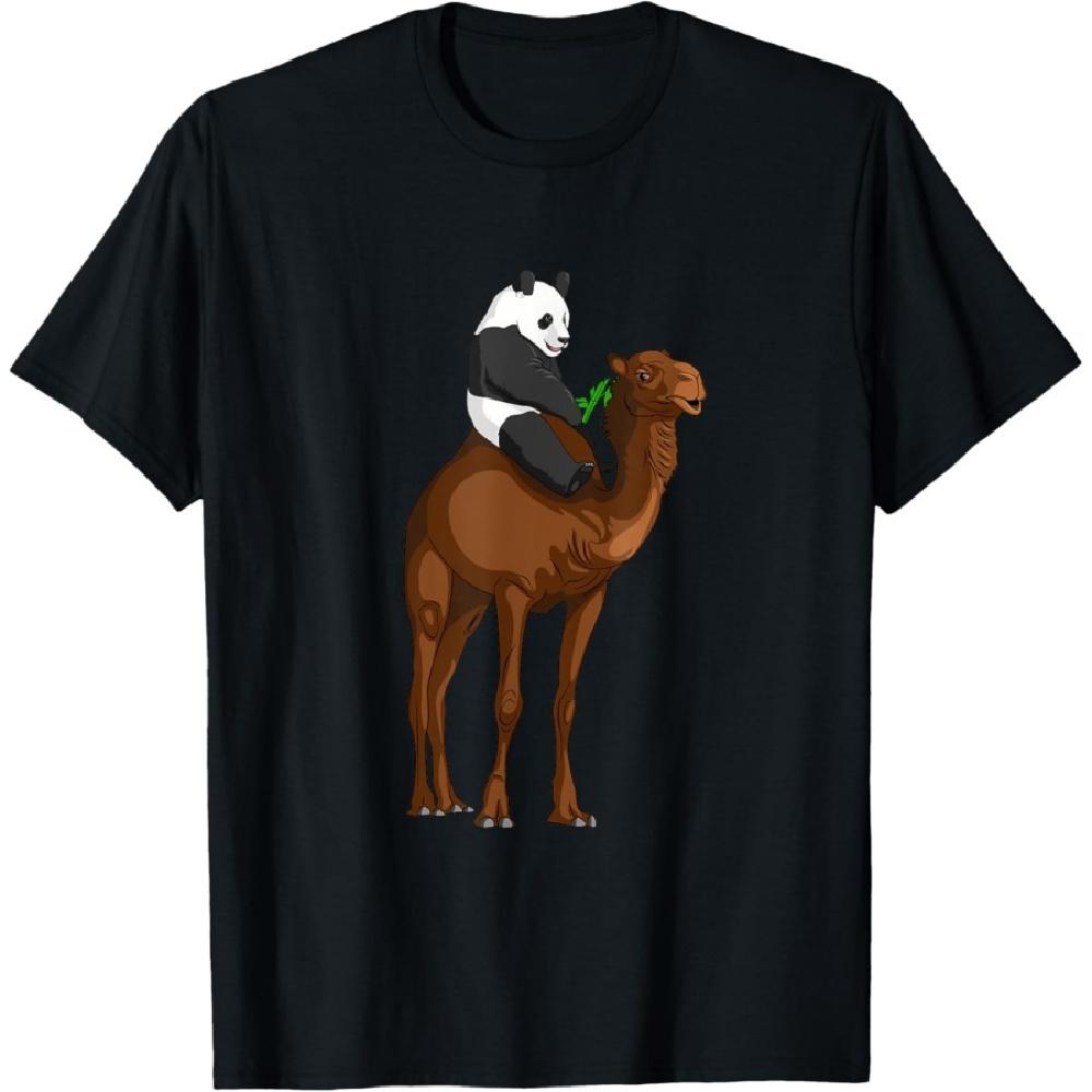 

Cute Funny Hump Day Panda Riding a Camel T-Shirt XXXXXL чорний