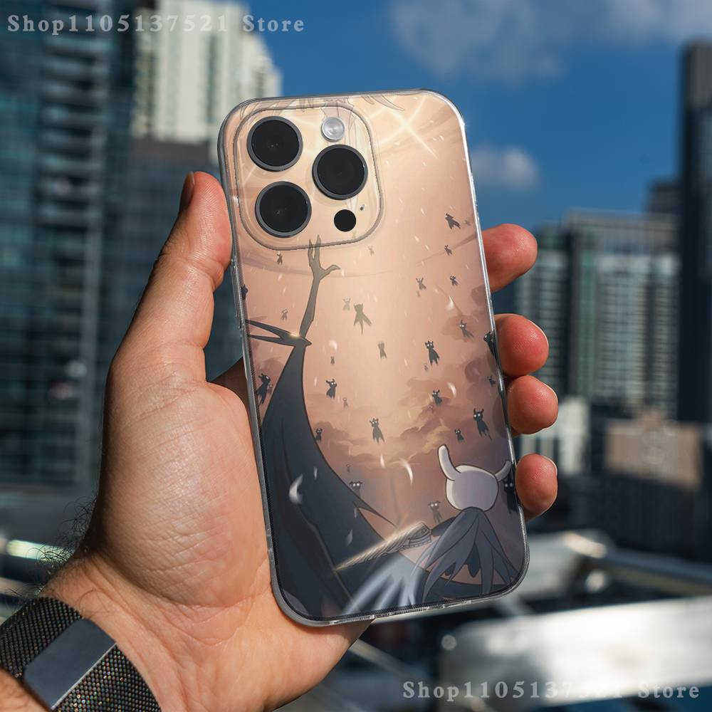 Hot H-Hollow K-Knight Game Phone Case For iPhone 17,16,15,14,13,12,11 Pro,Max,Plus,X,XS,XR,SE4,E Mini Transparent Soft Cover iPhone14PRO