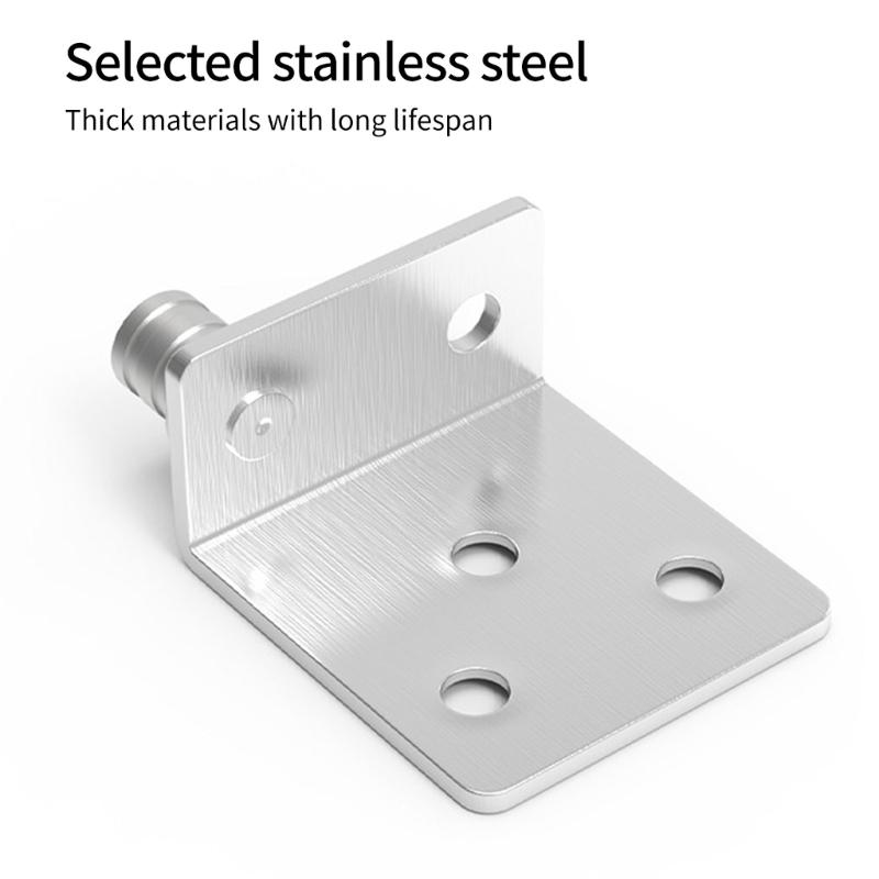 Multipurpose Stainless Steel/Iron Rotating Corner Brackets 4 Pack for Secure Fastening In Furniture and Building