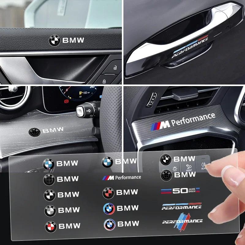 XZXCK1 Car Interior Sticker Central control Decals Emblem Badge Logo Sticker For BMW 50th M E46 E39 E38 E90 E60 F10 F30 Z3 X1 X3 X5