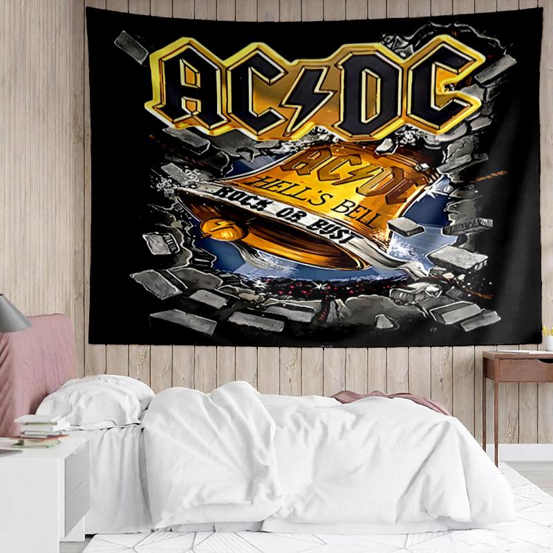 ACDC Tapestry for Bedroom Aesthetic Classroom Tapestries Wall Hanging for Living Room Dorm Office,Ideal Creative Gift