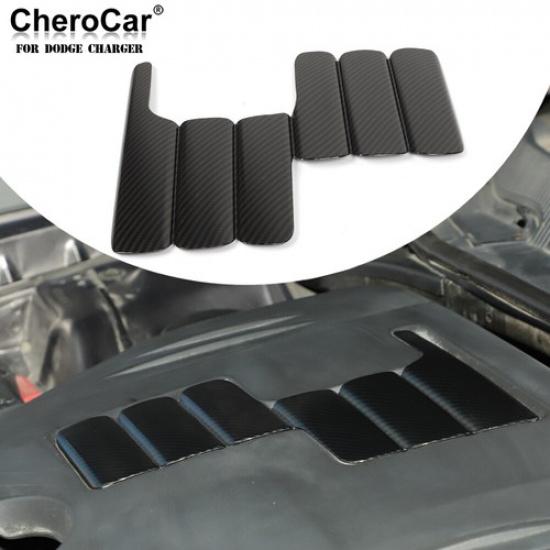 For Dodge Challenger/Charger 2009-19 Engine Shroud Panel Cover Trim Carbon Fiber