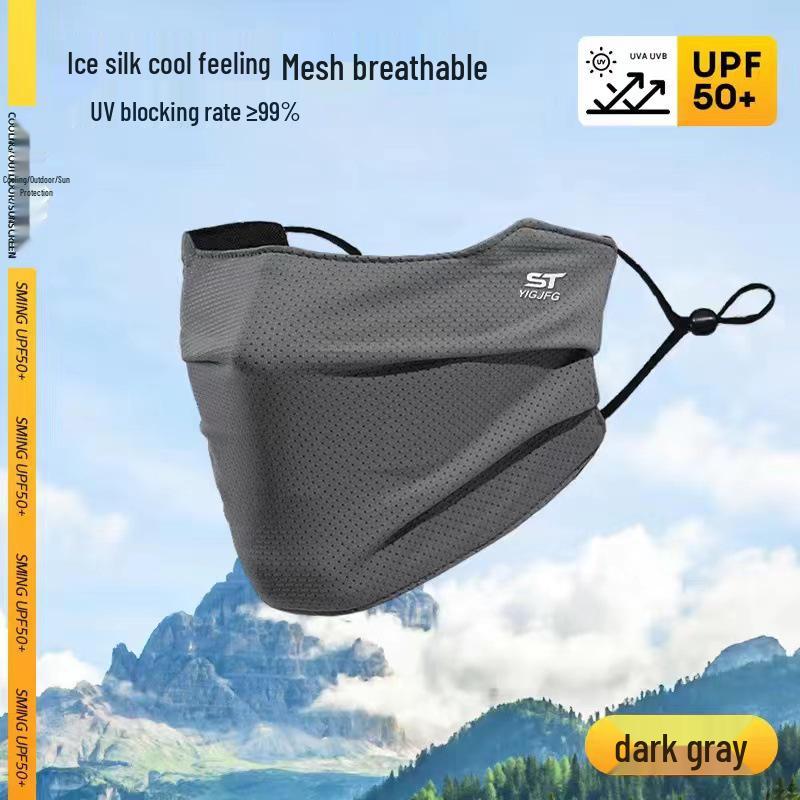 Men's Extra Large UV Protection Breathable Sun Visor with Full Face Ice Silk Mesh.