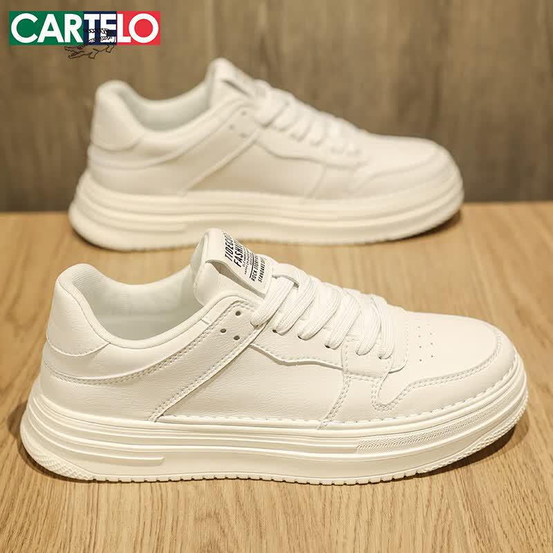CARTELO Men s Fashion Casual White Sneakers 42