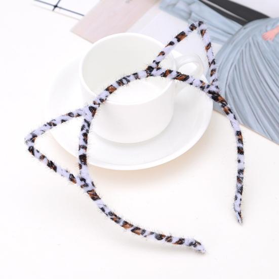 2ks Čelenky s kočičími uši Leopardí potisk Černá kočka Kotě Zvířecí uši Vlasová obruč Halloweenská kostýmová párty Cosplay doplňky