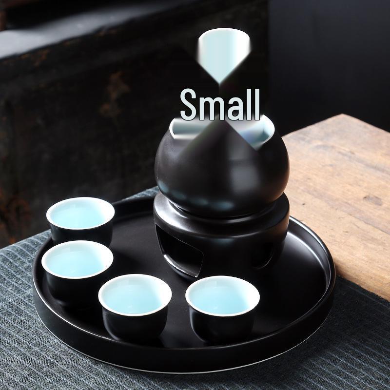 Creative Ceramic Wine Warmer - Yellow Wine Heating Set with Hot Water Pot