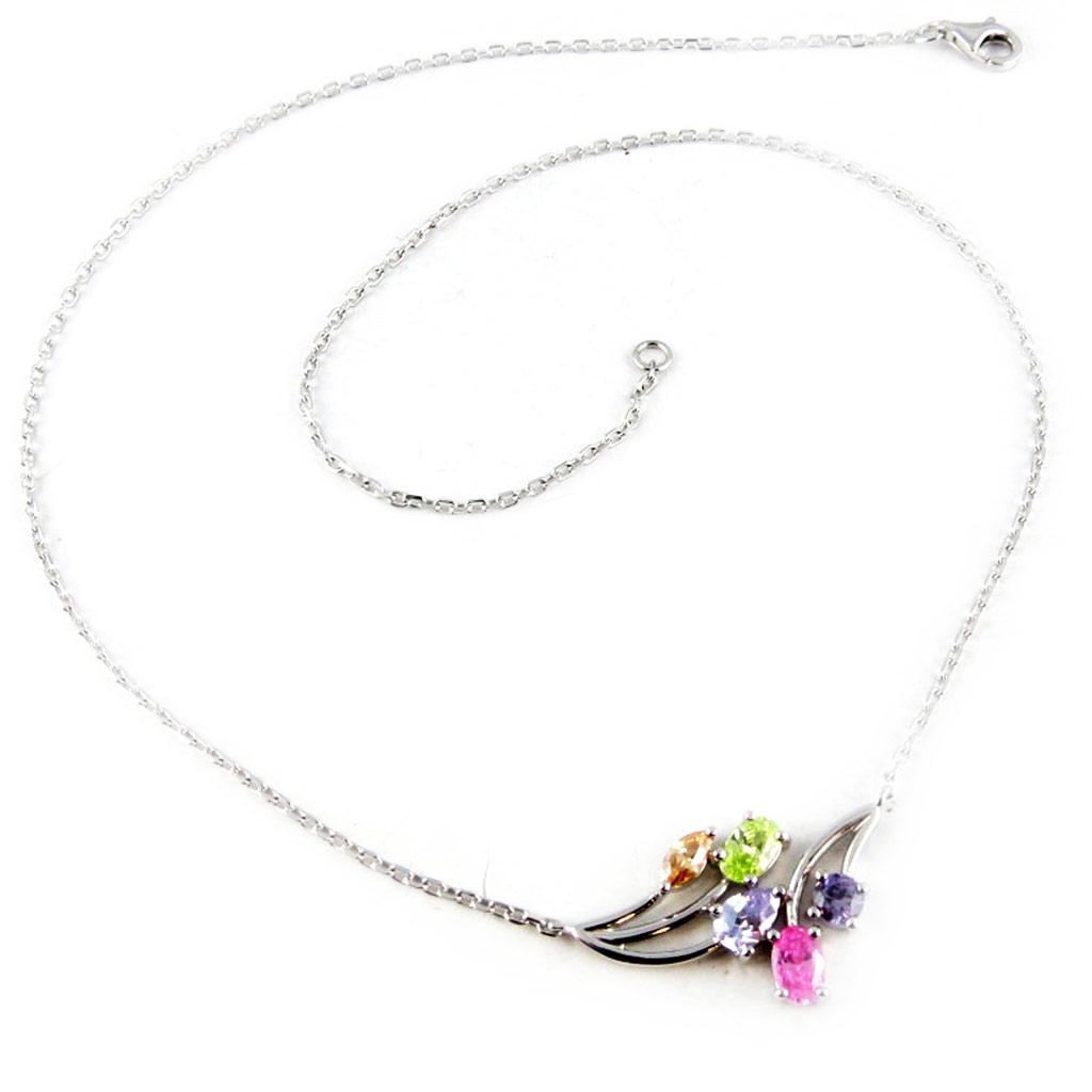 Les Trésors De Lily [E0230] - Collier Argent 'Merveilles' Tutti Frutti argenté (rhodié) - 16x28 mm