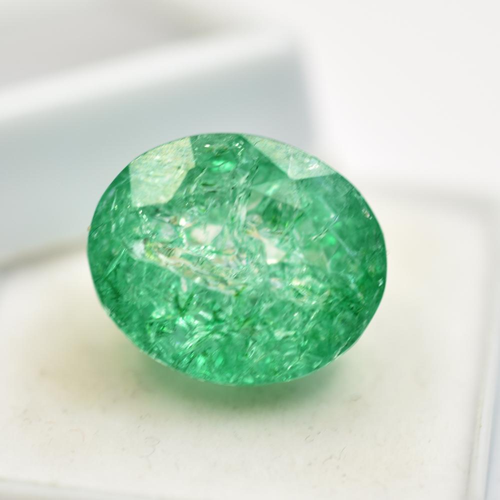 Natural Green Emerald 15.7ct Oval Cut Certified Loose Gemstone