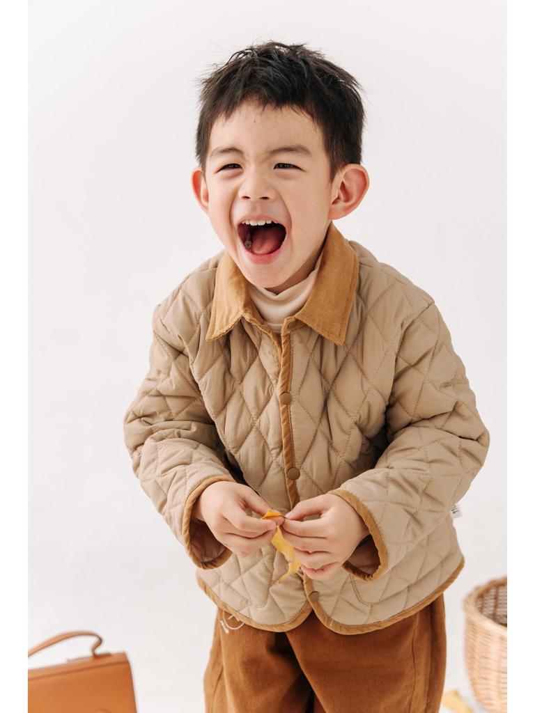 Korean Style Quilted Cotton Winter Jacket Set for Toddlers