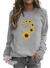 Sunflower Print Women's Round Neck Hoodie