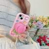 KEYSION Cute Cartoon 3D Tulip Flower Phone Case for iPhone 13 14 15 16 17 Pro Max Soft Silicone KickStand Shockproof Back Cover