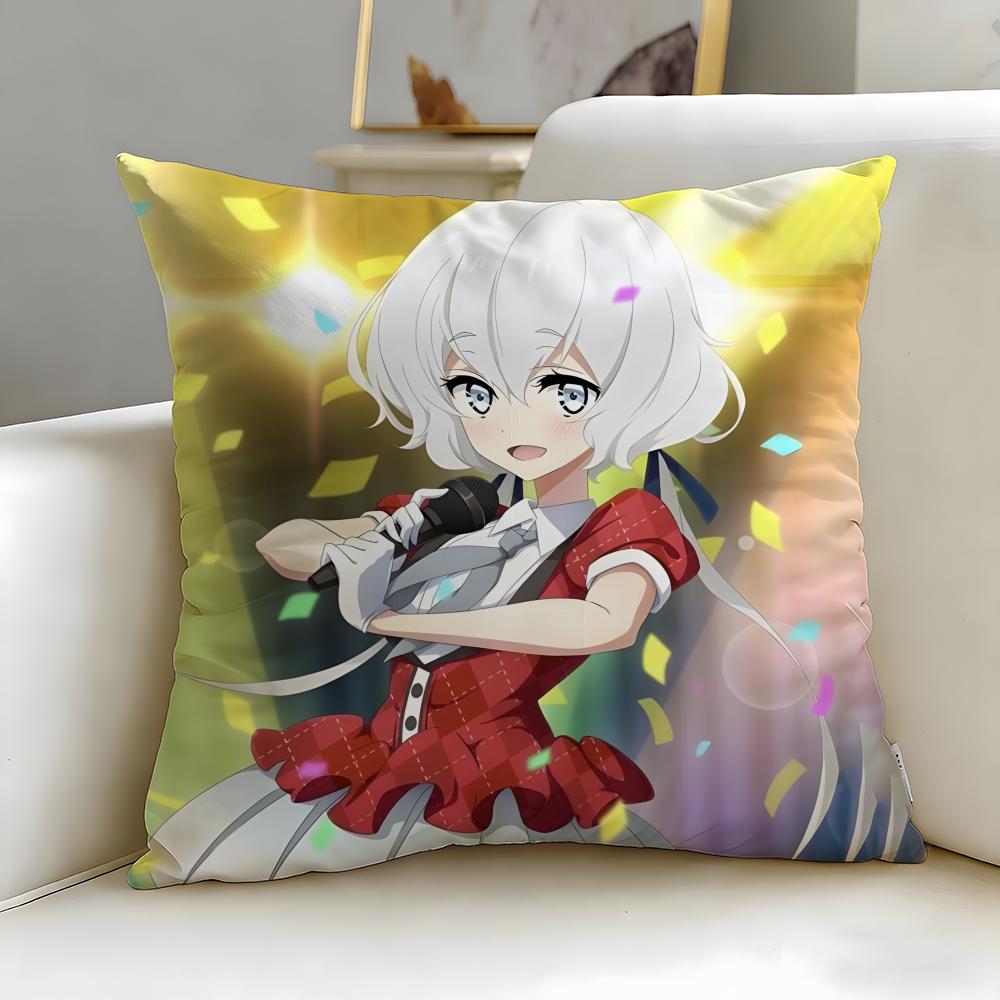 idol anime Zombie Land Saga Cushion Cover Soft  EasyWash Pillow Case  Versatile for Couch Bed Travel and Office